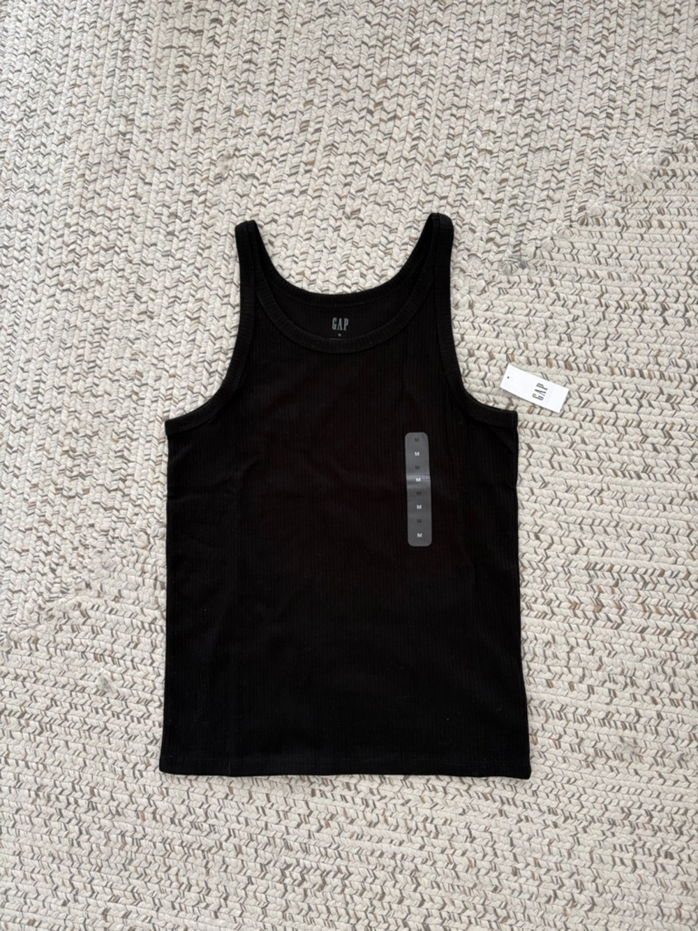 NEVER WORN, WITH TAGS. GAP Black Ribbed Tank Top